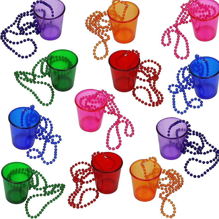 Customized Logo Promotion Gift Shot Glass Necklace for Party Decoration