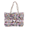 Customized Logo Large Canvas Tourist Souvenirs Paris Beach Bag