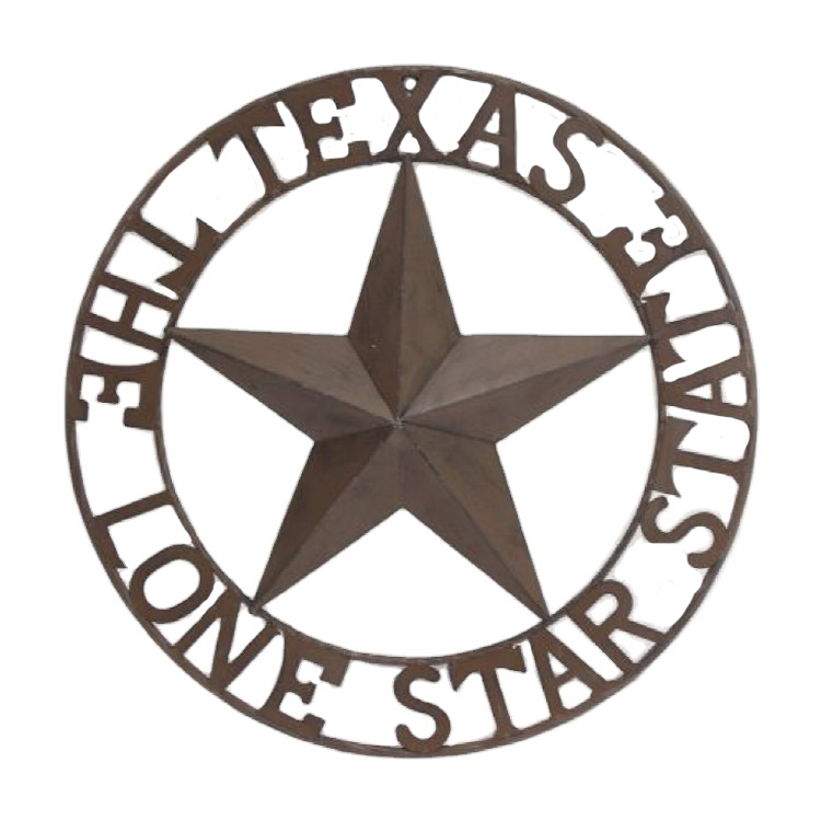 Wholesale Retro Style Wall Hanging Decoration Texas Star Metal Wall Art Decor