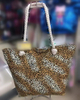 Wholesale Large Canvas Women Beach Bag Leopard Print Tote Bag