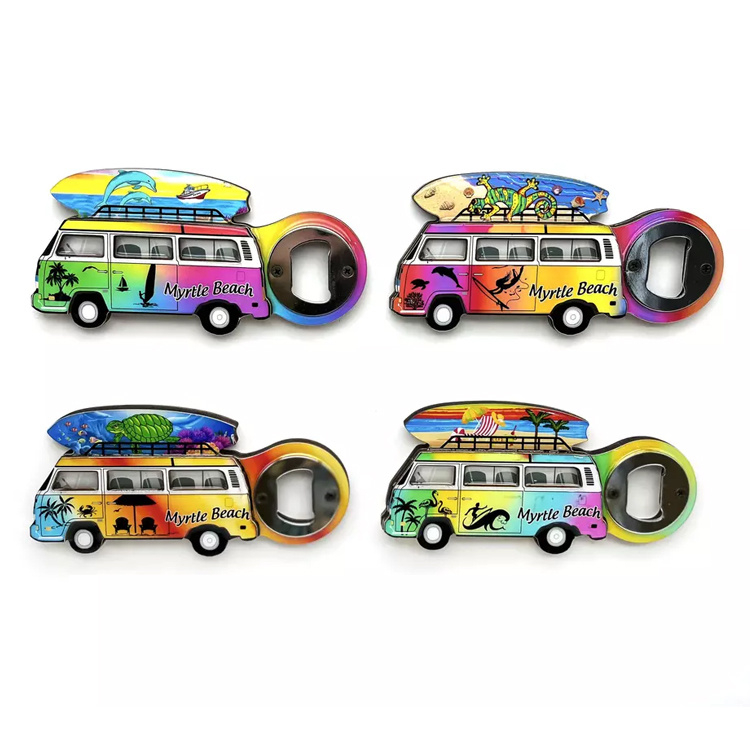 Beach Tourist Gift Bus Car Shaped Wood Beer Bottle Opener