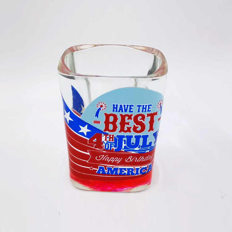 Customized Logo American Travel Souvenirs Square Shot Glass