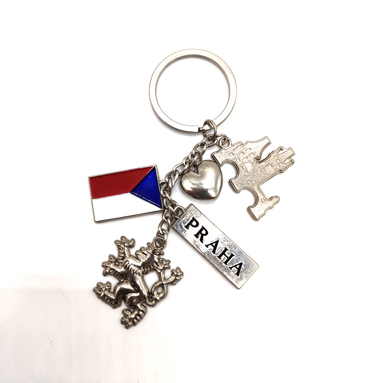 Custom Metal Country Name Cominica Keyring Tourist Souvenir Dominicana Keychain