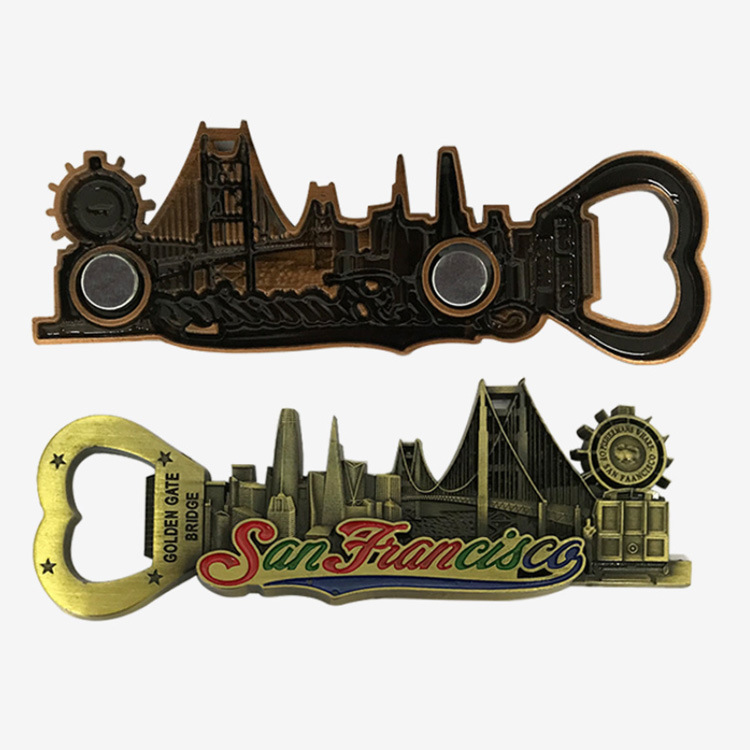 Customized Tourist Gift San Francisco Souvenir Metal Craft Bottle Opener