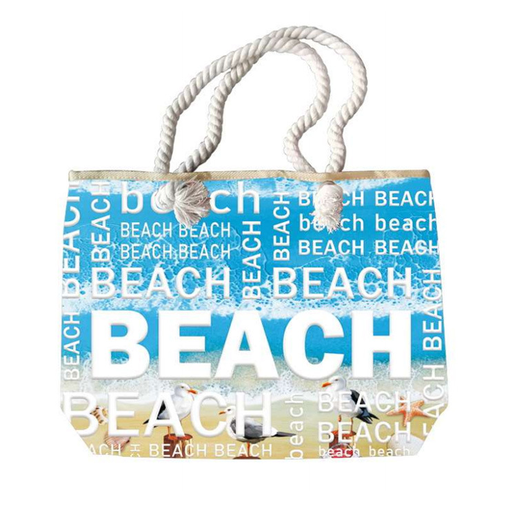 Custom 3D Logo Women Summer Tote Bag Caribbean Souvenir Canvas Beach Bags