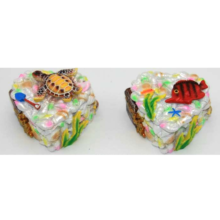 Wholesale Custom Ocean Animal Shape Shell Beach Souvenir Resin Turtle Trinket Box