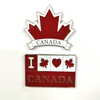 Custom Metal Alloy Enamel Flag Maple Leaf I Love Canada Souvenir Keychain