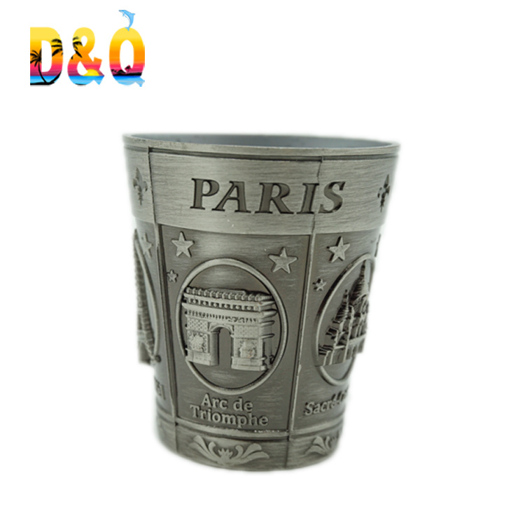 Custom Logo 3D Engraving Tourist Souvenir Metal Shot Glass