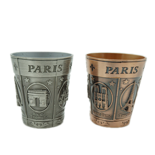 Custom Logo 3D Engraving Tourist Souvenir Metal Shot Glass