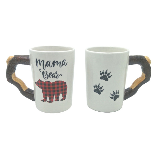 Wholesale Custom Tourist Souvenir Bear Cup Ceramic Drinking Coffee Black Bear Mug