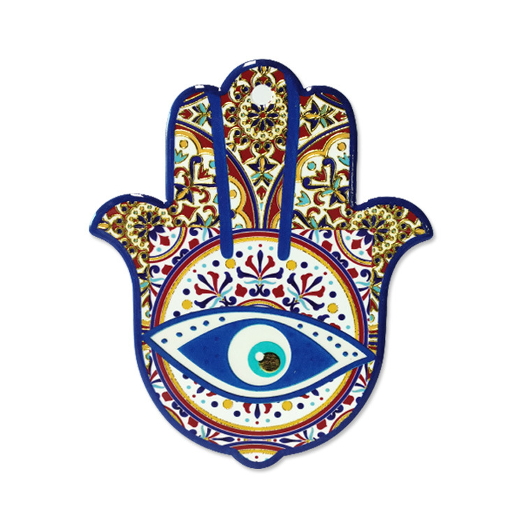 Wholesale Turkish Hand Shape Lucky Ceramic Vintage Evil Eye Coaster Set