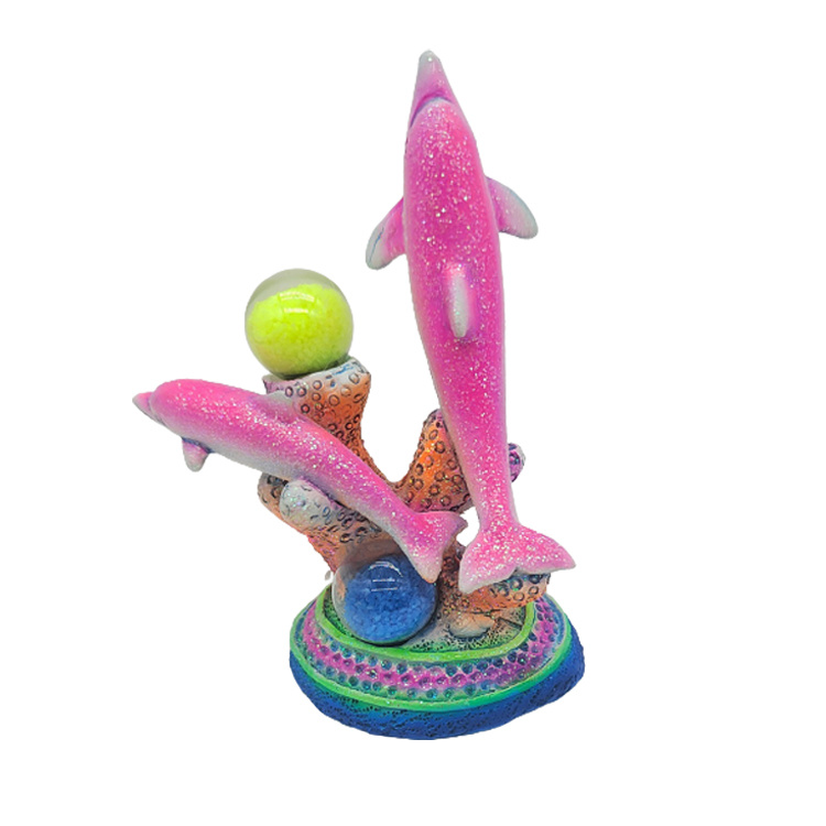 Customized Polyresin Sand Drifting Bottle Souvenir Flamingo Statue