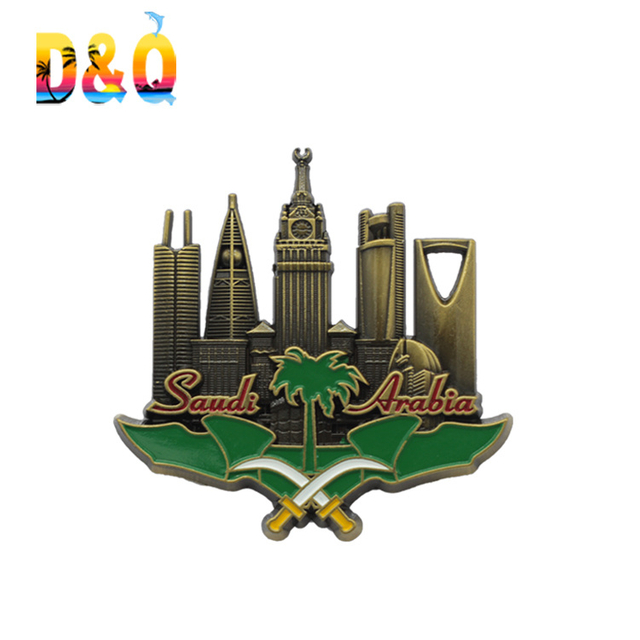 Custom Zinc Alloy Metal 3D Travel Saudi Arabia Souvenirs Fridge Magnet