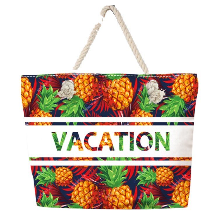 Custom Logo Printing Canvas Beach Tote Bag Guam Souvenir Beach Bags