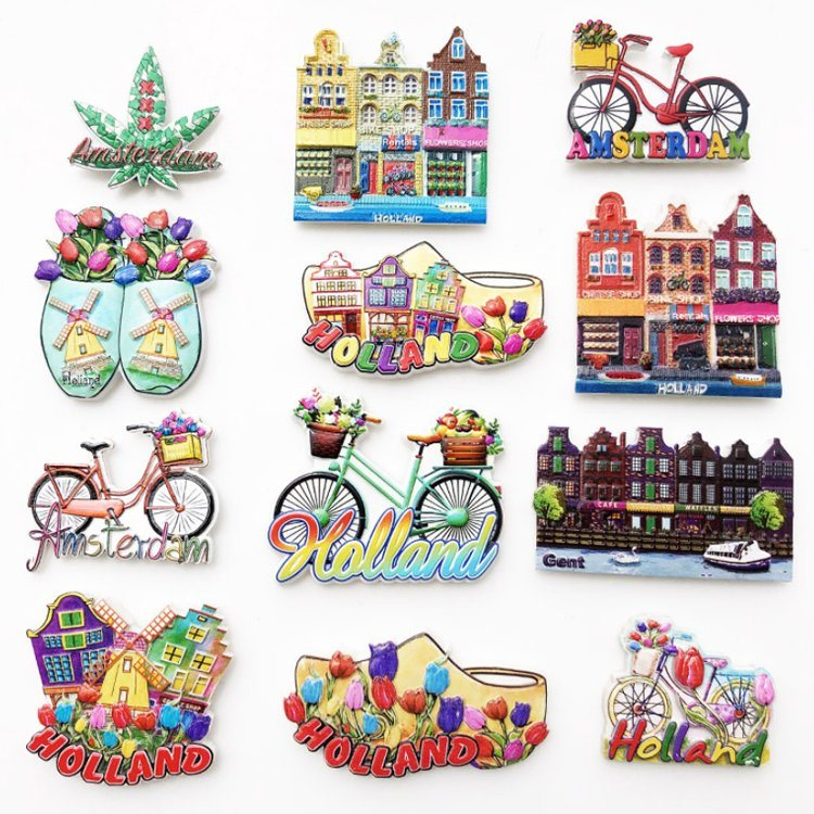 Wholesale Custom 3D Resin Netherlands Holland Souvenir Fridge Magnet