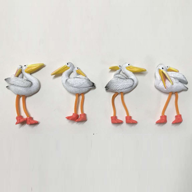 Wholesale Custom Resin Bird Pelican Souvenir Fridge Magnet