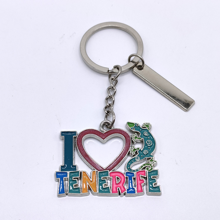 Custom Logo Metal Alloy Mallorca Lanzarote Spain Souvenir Tenerife Keychain