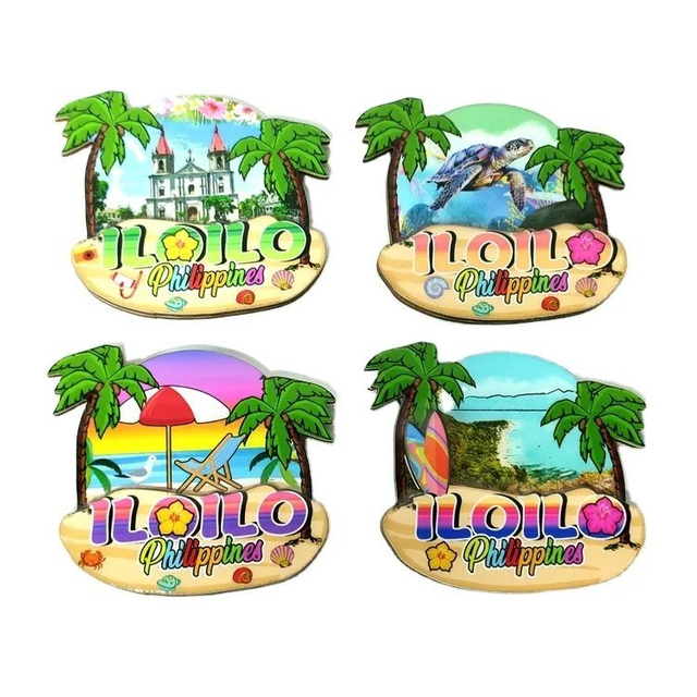 Wholesale Custom Epoxy MDF Wood Beach Bohol Boracay Philippines Souvenir Fridge Magnet