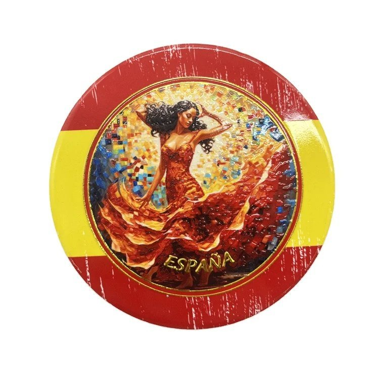 Wholesale Custom Espana Spain Souvenir Mosaic Coaster Ceramic Coffee Table Cork Coaster Set