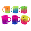 Wholesale Beach Tourist Souvenir Sublimation Custom Logo Gradient Color Frosted Glass Mug