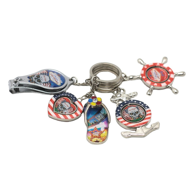 Customized Tourism Gift Metal Keychain Las Vegas Souvenir Keychain