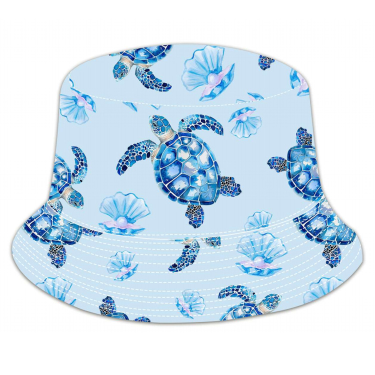 Wholesale Turtle Cap Caribbean Tropical Beach Souvenir Turtle Fisherman Bucket Hats with Custom Logo