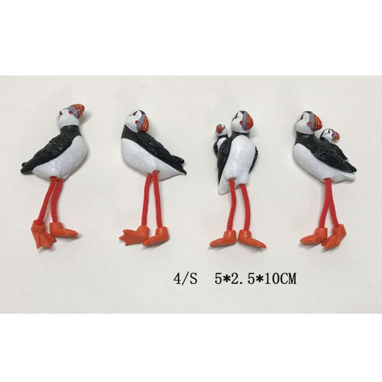 Wholesale Custom Resin Iceland Norway Canada Scotland Bird Souvenir Puffin Fridge Magnet