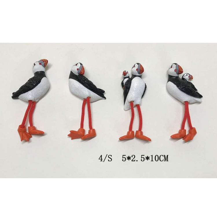 Wholesale Custom Resin Iceland Norway Canada Scotland Bird Souvenir Puffin Fridge Magnet