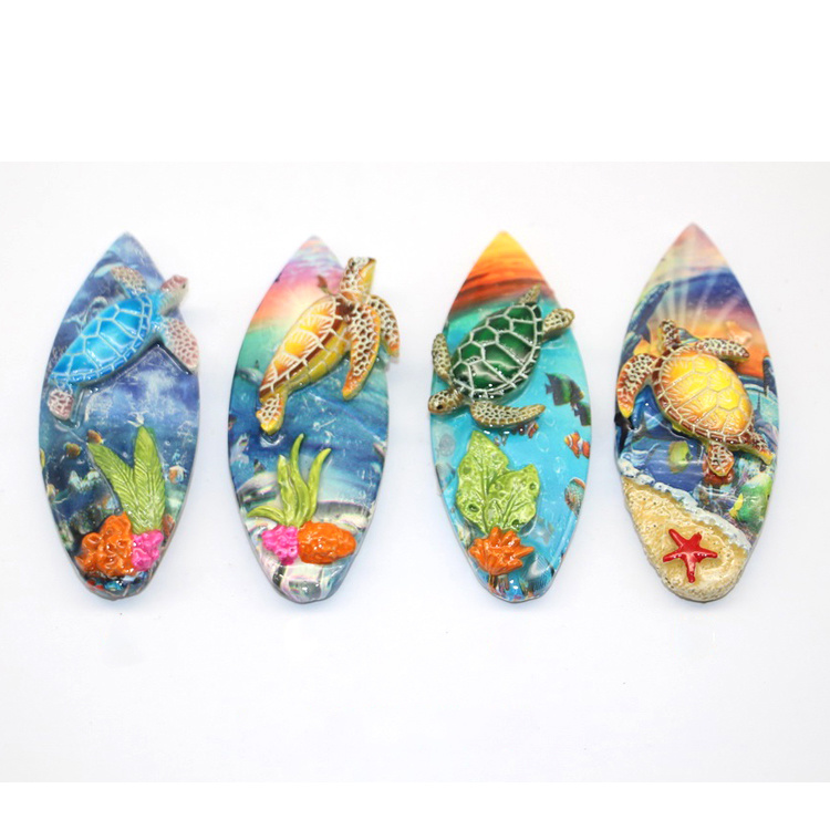 Custom Beach Souvenir Polyresin Turtle Sublimation Fridge Magnet