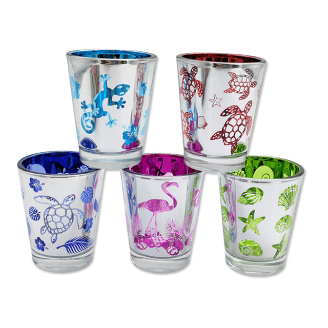 Factory Price Tourist Souvenir Bar Party Gold or Silver Plated Shot Glass 1.5oz Custom Electroplated Color Shot Glass