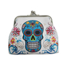 Custom Print PU Leather Skeleton Skull Wallet Souvenir Mexico Skull Purse