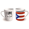 Wholesale Custom Logo Ceramic Tourist Souvenir Flag Coffee Mug Puerto Rico Mugs