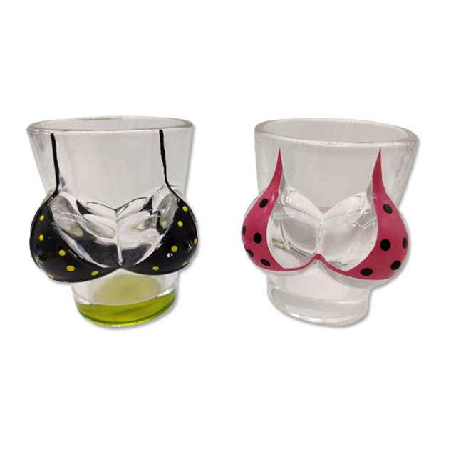 Custom Logo Printing Tourist Souvenir Personalized Shaped Sexy Bikini Flag Bra Shot Glass