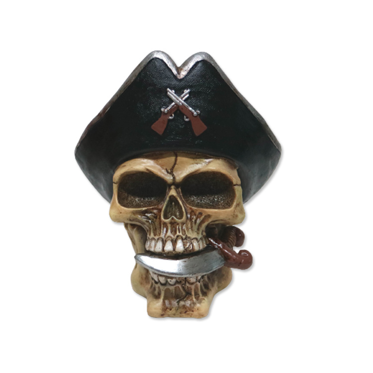 Personalized Halloween Gift Home Decor Resin Craft Skull and Pirates Figurine