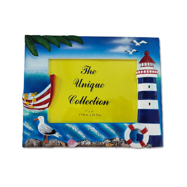 Custom Logo Travel Gift Ocean Resin Souvenir Photo Frame Beach Picture Frame