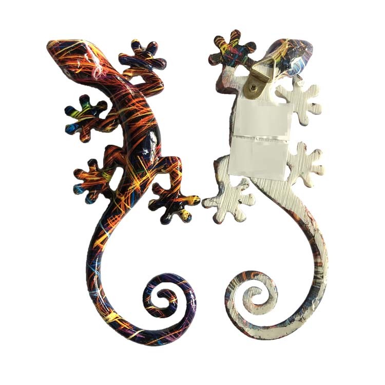 Resin Lizard Wall Decor Animals Craft Sculpture Art Hanging for Indoor Living Room Outdoor Garden Decoration