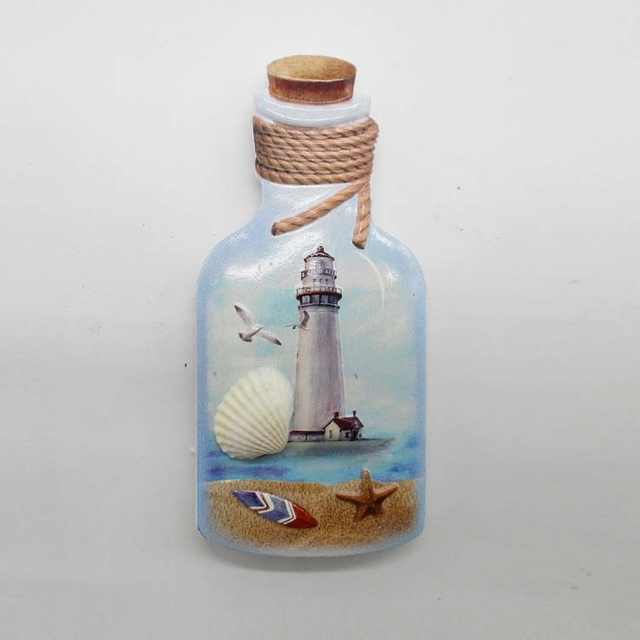 Custom Printed Nautical Style Resin Souvenir Fridge Magnet with Shell