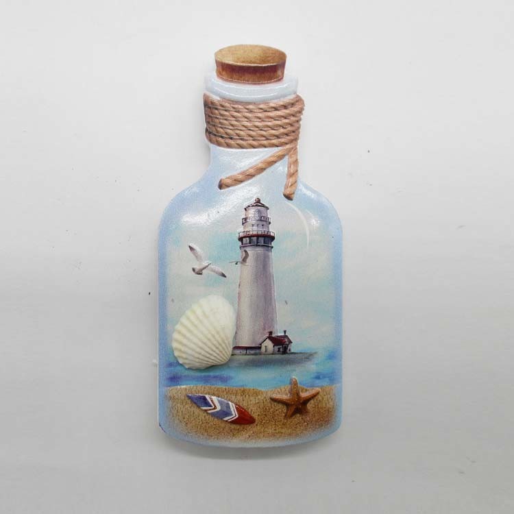 Custom Printed Nautical Style Resin Souvenir Fridge Magnet with Shell