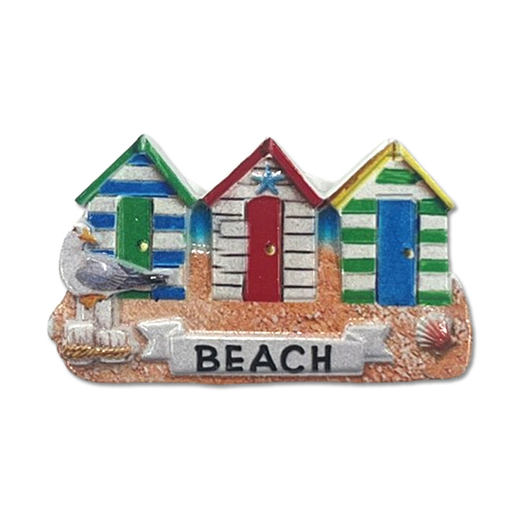 Custom Logo Resin Printing Color House Shape Magnet British Seaside Town Resort Weymouth Souvenir Fridge Magnet