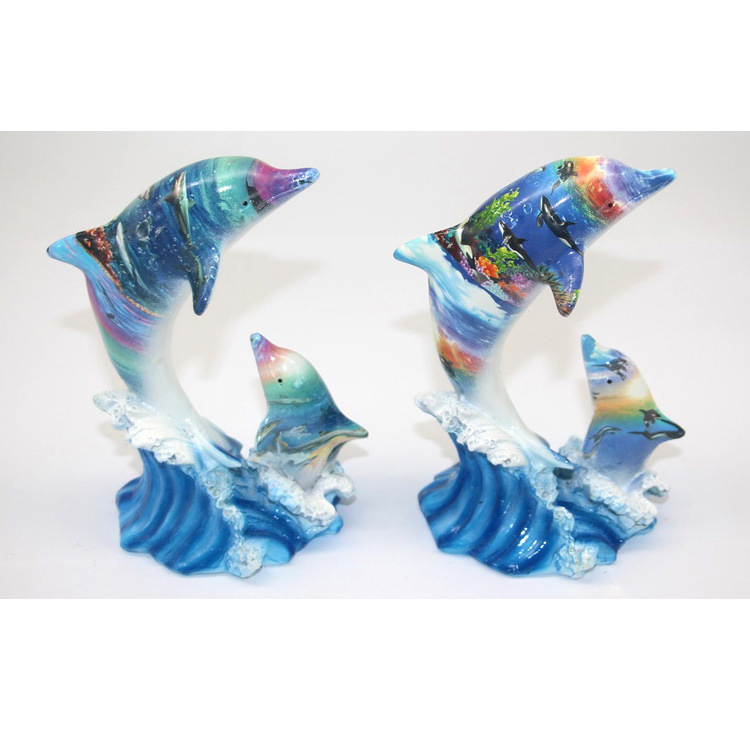 Factory Custom Home Decor Ocean Beach Souvenir Large Dolphin Statue Resin Dolphin Figurine