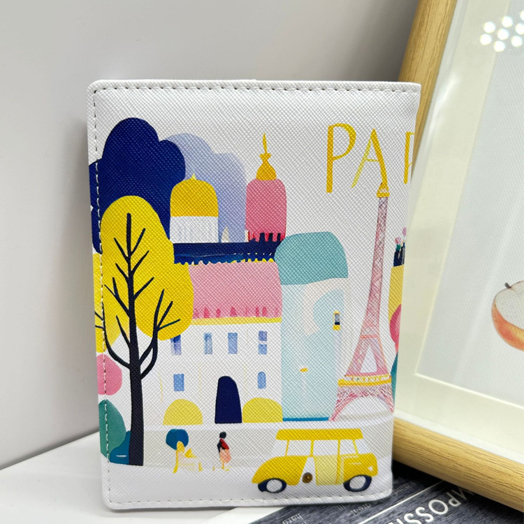 Wholesale Fashion Woman Leather Custom Printing Logo Eiffel Tower Paris Wallet France Souvenir Paris Coin Purse with Zipper