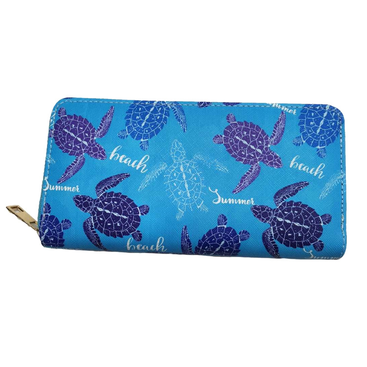 Custom Printing PU Leather Tourist Souvenir Seasidetravel Women Waterproof Beach Cosmetic Makeup Bag