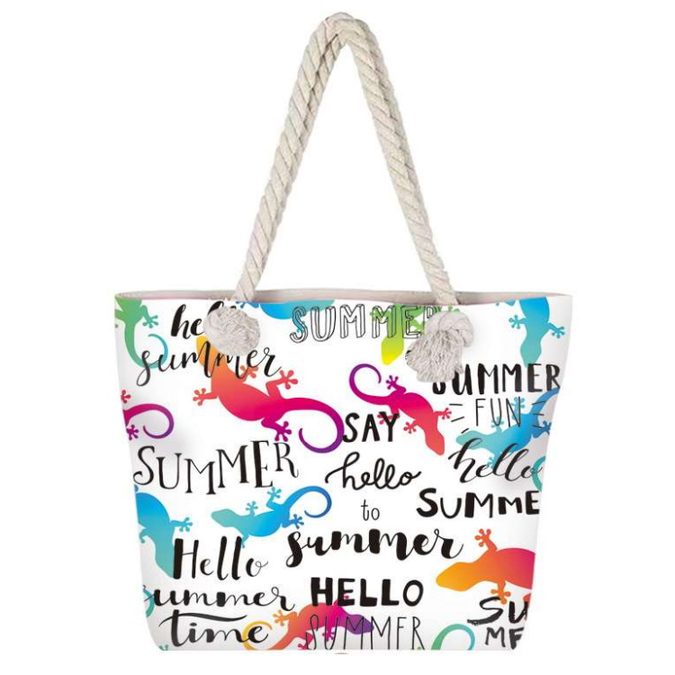 Custom Print Canvas Tropical Sunset Palm Tree Beach Bag Souvenir Hawaiian Tote Bags