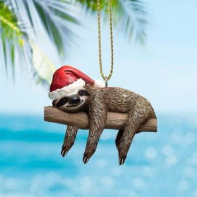 Factory Customized Costa Rica Souvenirs Cute Animal Resin Sloth Christmas Tree Ornament