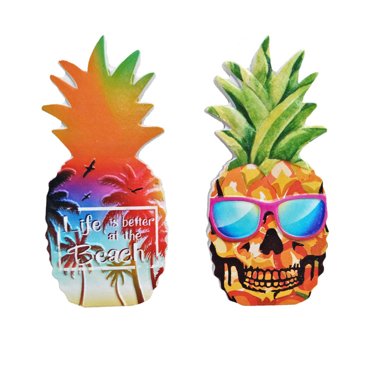 Tropical Beach Travel Souvenir Magnet Custom Resin Printing Fruit Pineapple Fridge Magnet