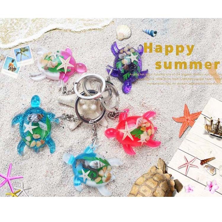 Ocean Series Beach Souvenir Keychain Resin Seahorse Keychain