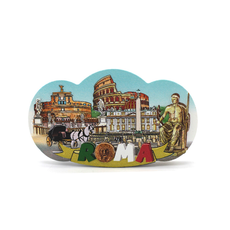 Custom Resin Printed Tourist Italy Roma Souvenir Fridge Magnet