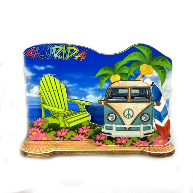 Personalized Beach Tourist MDF Fridge Magnet 3D Layer Wood Souvenir Turtle Magnet