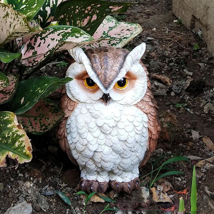 Home Garden Owl Decor Life Size Animal Statue Resin Owl Figurine