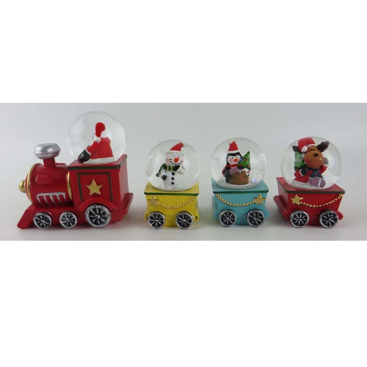 Unique Mini Resin Christmas Train Snow Globe for Kids Holiday Gift